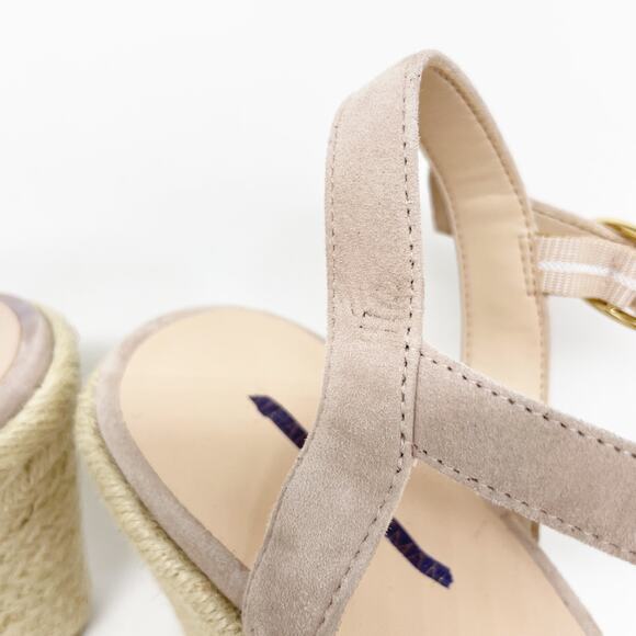 Stuart Weitzman Women\'s Teddi Espadrille Wedge‎ Sandals Cream Size 9 B